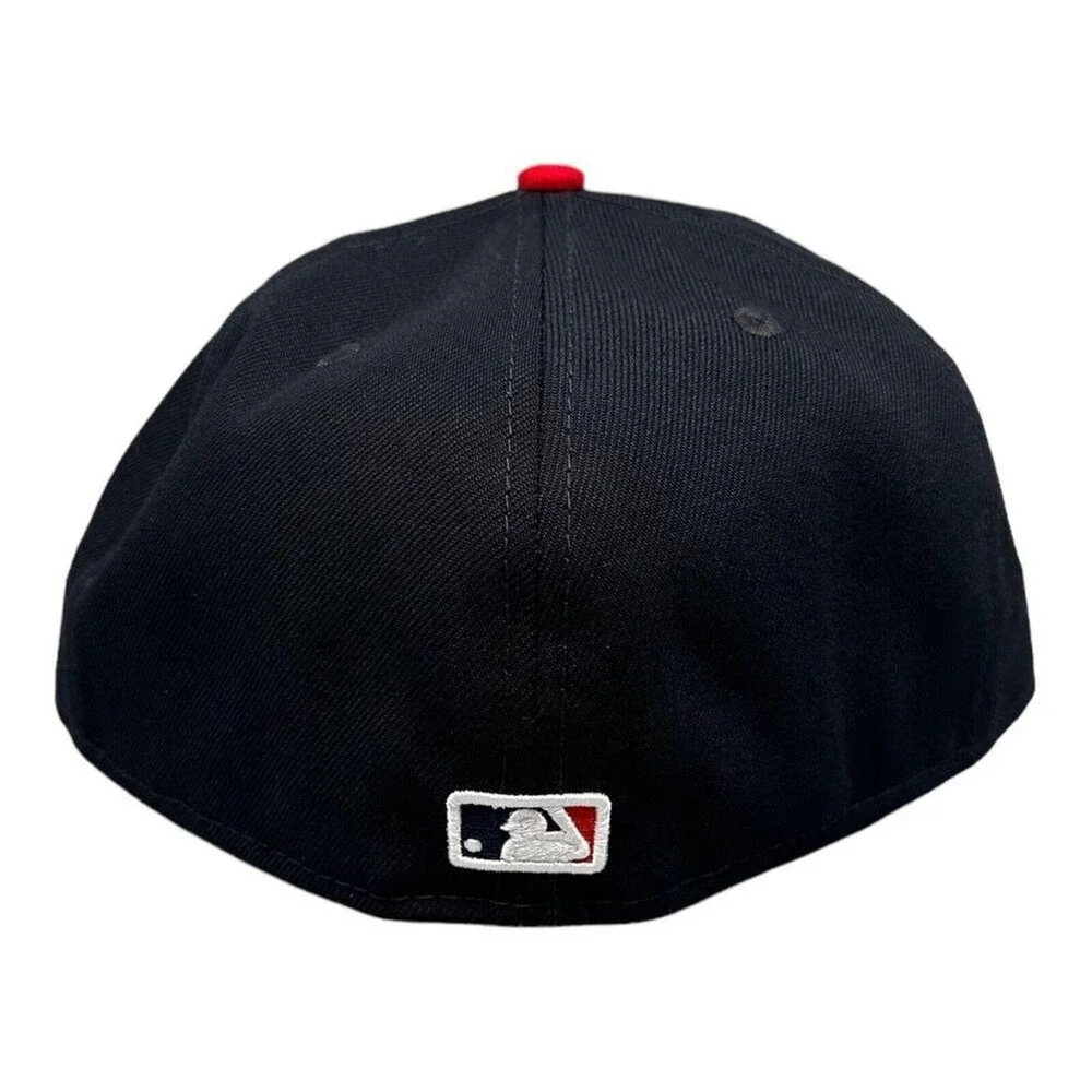 New Era 59FIFITY Atlanta Braves 95 WS Side Patch Fitted Hat Navy Size 7 3/4 NWT